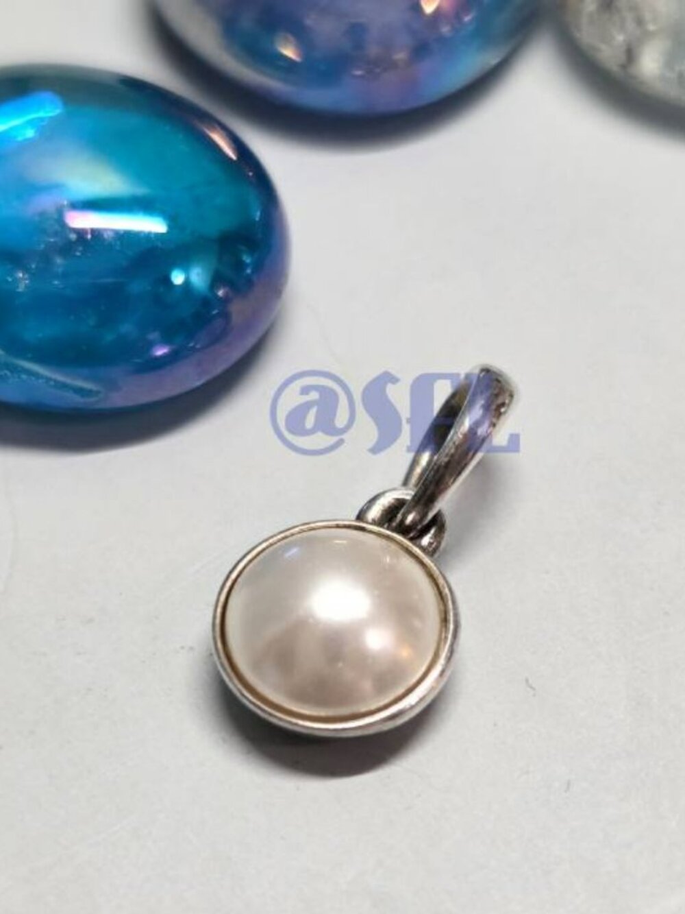 Authentic Pandora Sterling Silver Pearl Pendant Retired Sweetheart At The Back